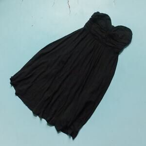 Love from YaYa Black Strapless Sweetheart Neck Jersey Stretch Midi Dress Size 4